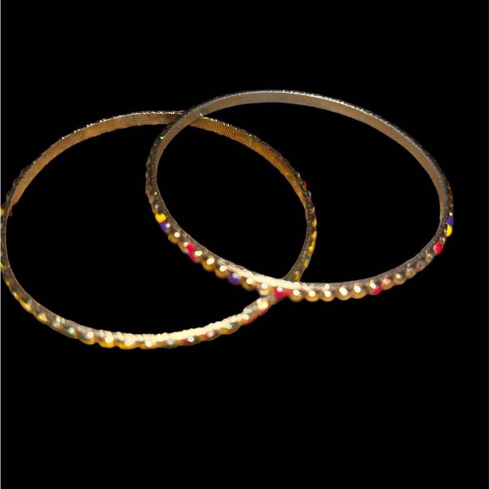 Set of 2 Vintage  Boho Color Studded Bangle